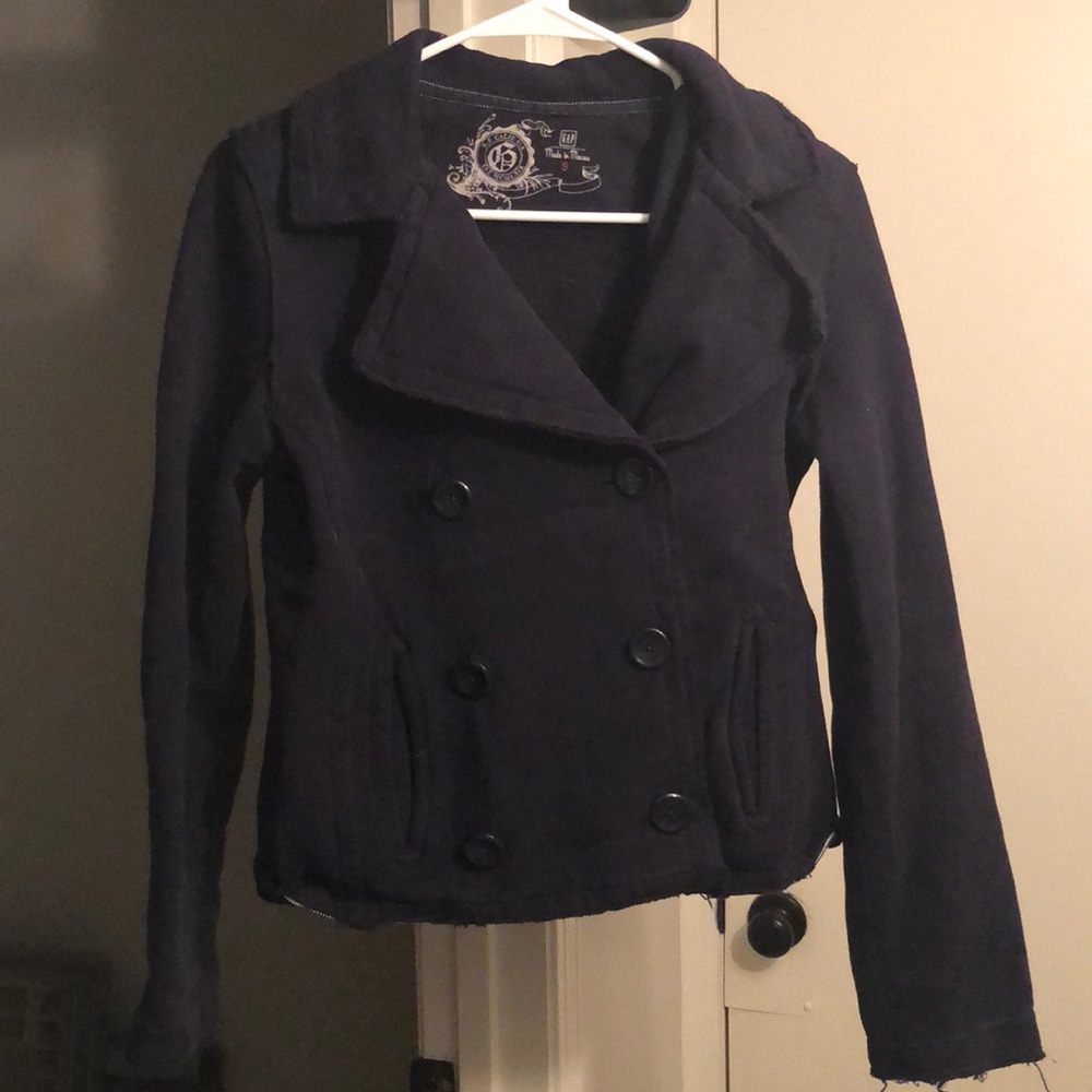 Navy blue pea coat